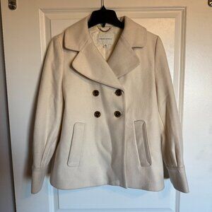 Banana Republic Women’s Wool Coat – Cream – Size Medium